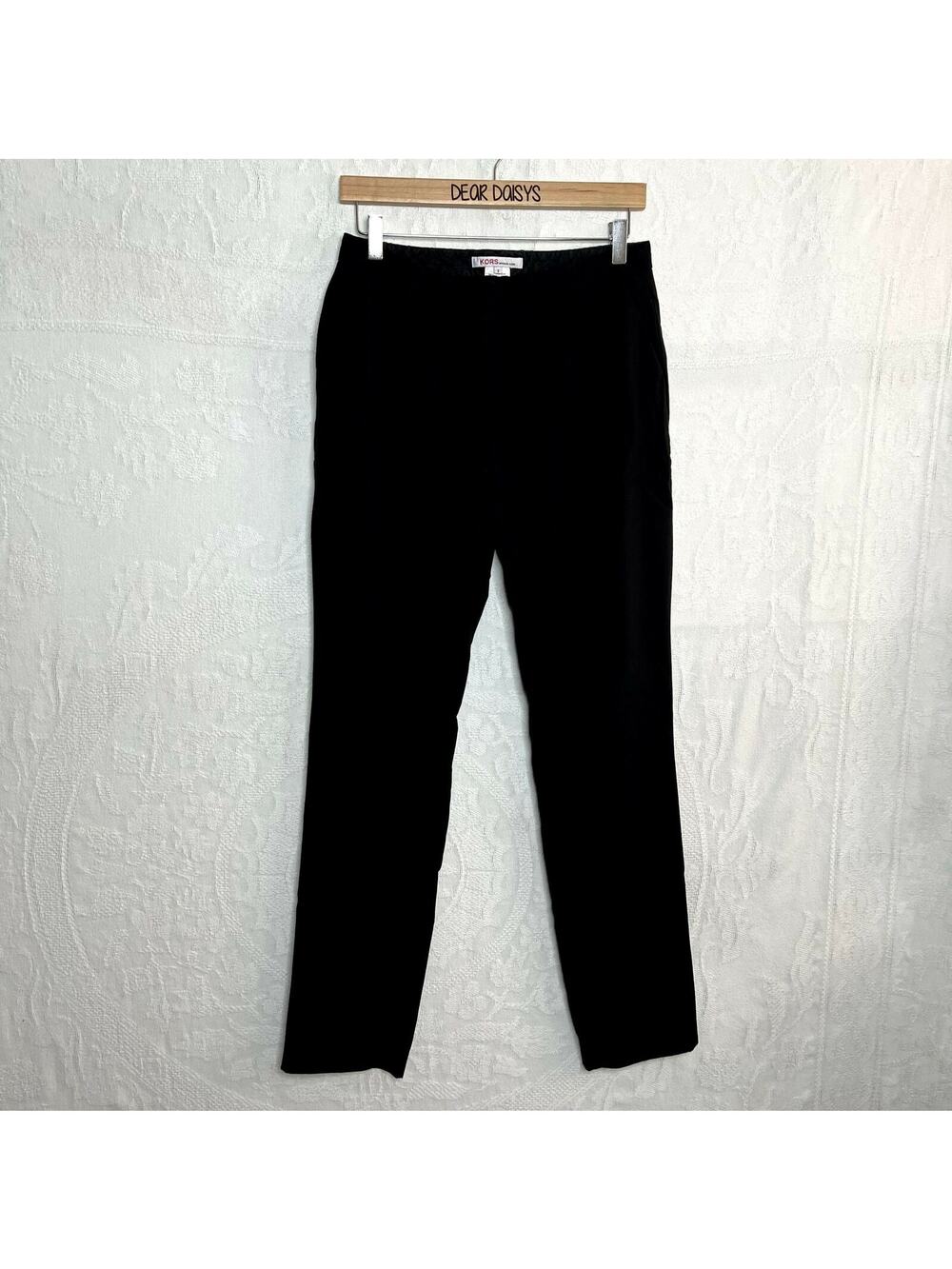 Michael Kors Wool Black Straight Dress Pants